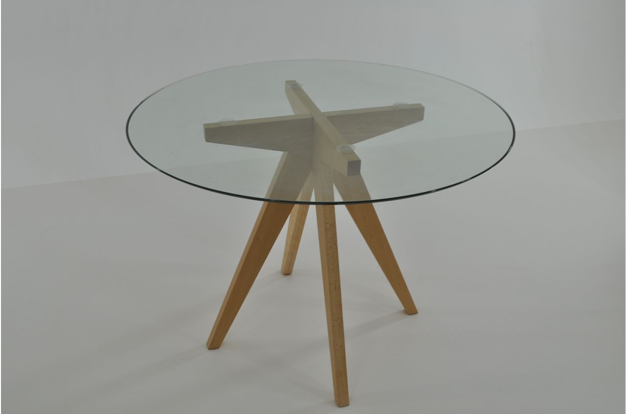 Atlantico Circle Round Glass Modern 4 Seater Dining Table Lakeland Furniture