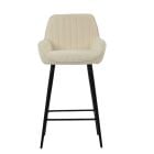 Hamilton Bar Stool Cream Boucle Fabric & Black Base