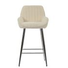 Hamilton Bar Stool Cream Boucle Fabric & Chrome Base