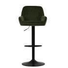 Bronx Bar Stool in Olive Green Velvet