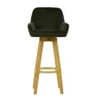 Karlstad Bar Stool in Olive Green Velvet