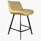 Franz  Bar Stool Cream Leather & Black Leg 65cm
