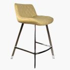 Franz  Bar Stool Cream Leather & Chrome Leg 65cm