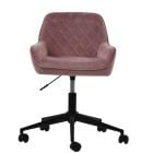 Cyle Office Chair in Pink Velvet Black Base