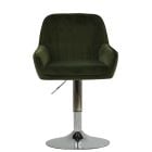 Luis Office Chair Olive Green Velvet Chrome Base