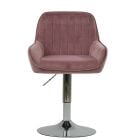 Luis Office Chair Pink Velvet Chrome Base