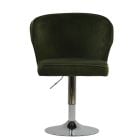 Emam Office Chair Olive Green Velvet Chrome Base