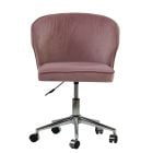Porro Office Chair in Pink Velvet Chrome Base