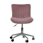 Moro Office Chair in Pink Velvet Chrome Base