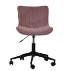 Moro Office Chair in Pink Velvet Black Base
