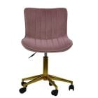 Moro Office Chair in Pink Velvet Gold Base
