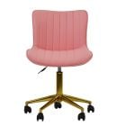 Moro Office Chair in Coral Faux Leather Gold Base