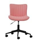 Moro Office Chair in Coral Pink Faux Leather Black Base
