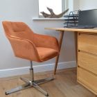 Esto Office Chair Burnt Orange Velvet & Chrome Base