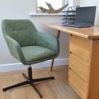 Levy Office Chair Vintage Green Faux Leather & Black Base