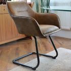Slaygo Office Chair Antique Brown Faux Leather & Black Base
