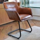Slaygo Office Chair Vintage Brown Faux Leather & Black Base