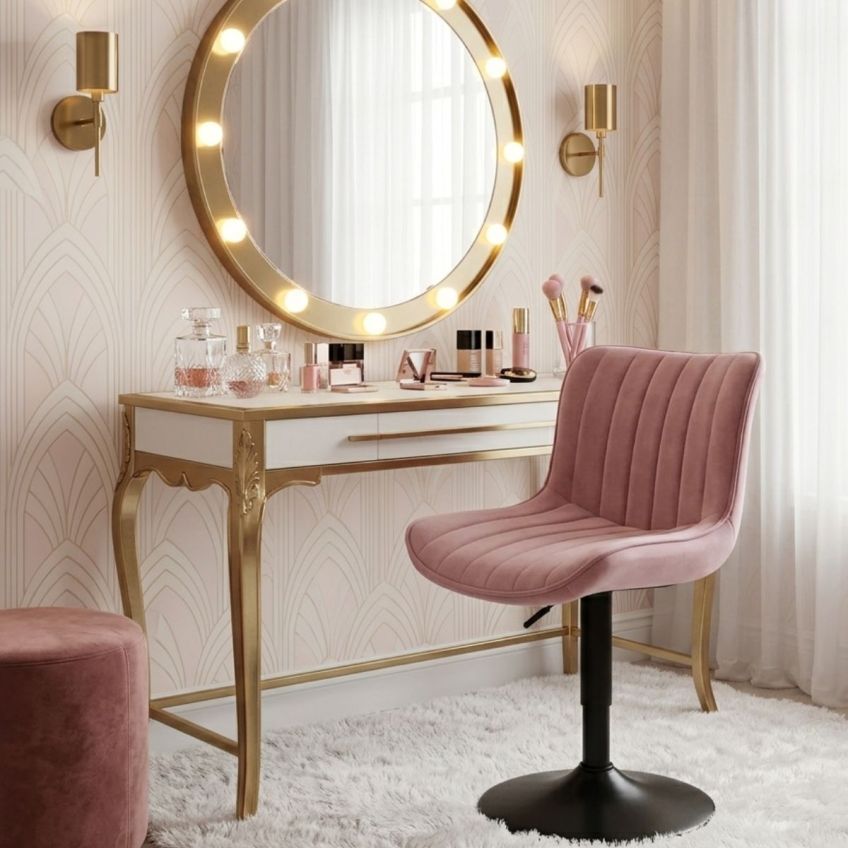 Izzo Office Chair Coral Pink Faux Leather Black Base