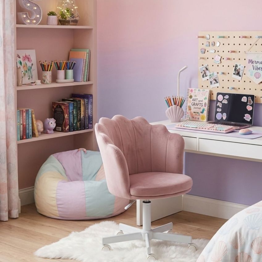 Rico Office Chair Pink Velvet White Office Base