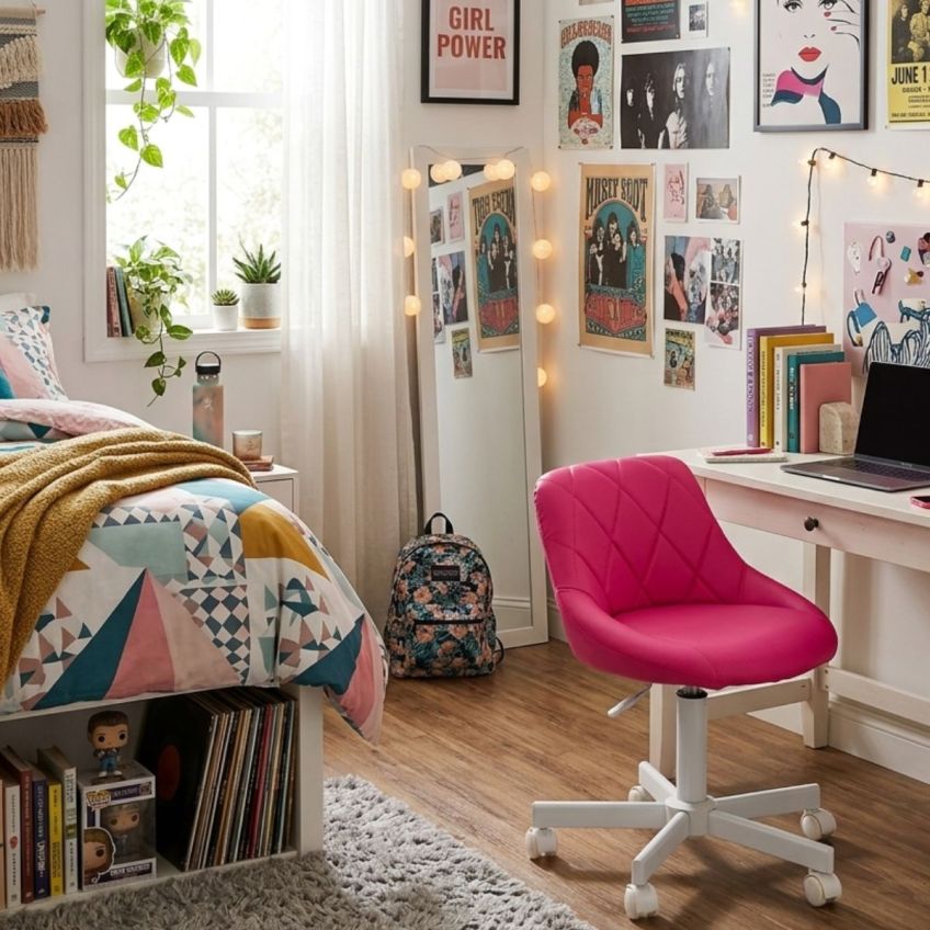 Tutty Office Chair Hot Pink White Office Base
