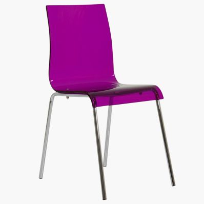 Ava Dining Chair Purple Acrylic & Chrome Legs
