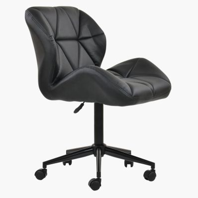 Barnes Office Chair Black Faux Leather & Black Base