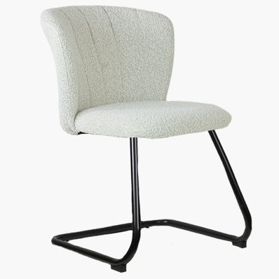 Blyth  Office Chair Cream Boucle Fabric & Black