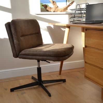 Rosso Office Chair Antique Brown Faux Leather & Black