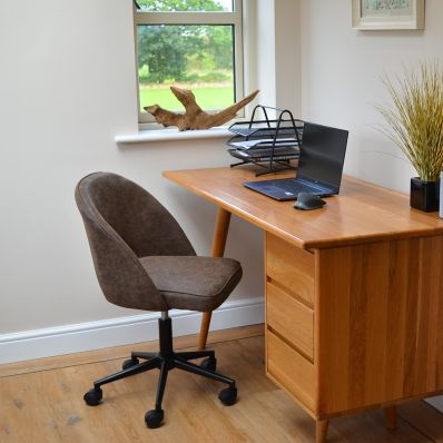 Flair Office Chair Antique Brown Faux Leather & Black