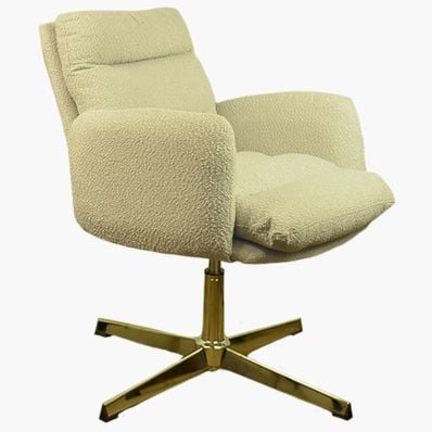 Katrina Office Chair Mink Boucle Fabric & Chrome Base