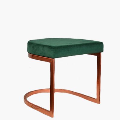 Layto Low Stool Green Velvet & Rose Gold Leg 46cm