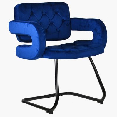 Luce Office Chair Blue Velvet & Black