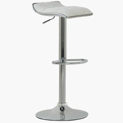 Rasmus Bar Stool Cream Boucle Fabric & Chrome Base