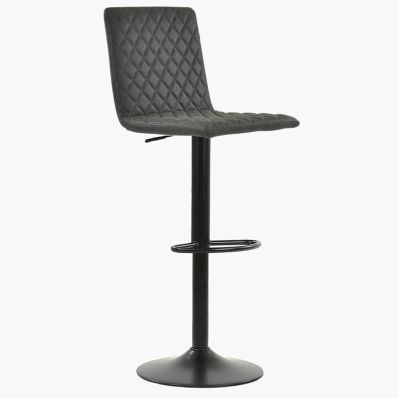 Titan Bar Stool Black Leather & Black Base