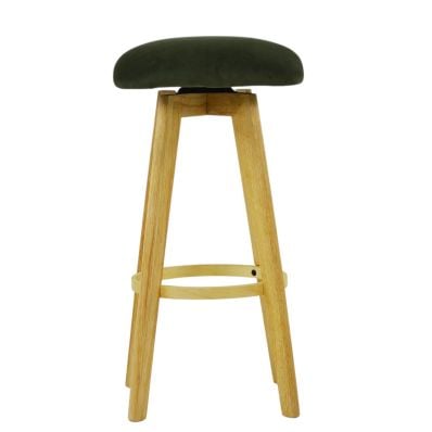 Ziggy Bar Stool in Olive Green Velvet