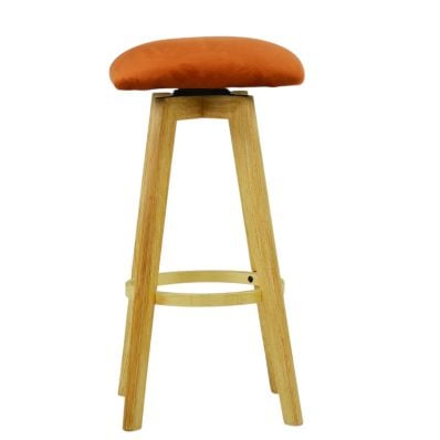Ziggy Bar Stool in Burnt Orange Velvet