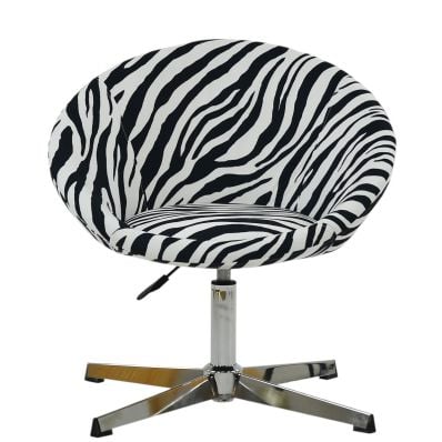 Arda Vanity Chair in Zebra Fabric