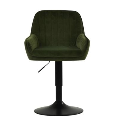 Luis Office Chair Olive Green Velvet Black Base