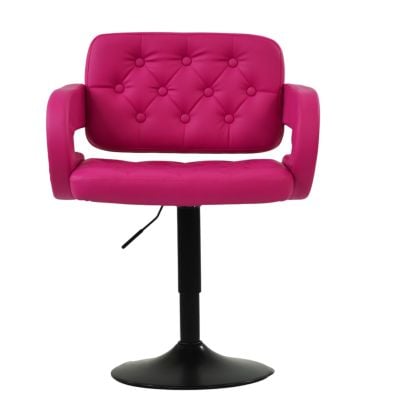 Ramos Office Chair Hot Pink Faux Leather Black Base