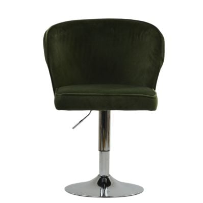 Emam Office Chair Olive Green Velvet Chrome Base