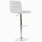Adriatic Bar Stool Grey Leather & Chrome Base