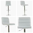 Adriatic Bar Stool Grey Leather & Chrome Base