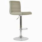Adriatic Bar Stool Taupe Leather & Chrome Base