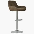 Albany Bar Stool Antique Brown Leather & Chrome Base