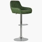 Albany Bar Stool Vintage Green Leather & Chrome Base