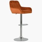 Albany Bar Stool Burnt Orange Velvet & Chrome Base