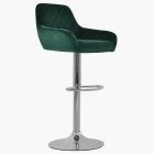 Albany Bar Stool Green Velvet & Chrome Base
