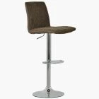 Arden Bar Stool Antique Brown Leather & Chrome Base