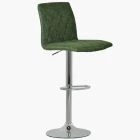 Arden Bar Stool Vintage Green Leather & Chrome Base