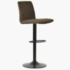 Ares Bar Stool Antique Brown Leather & Black Base